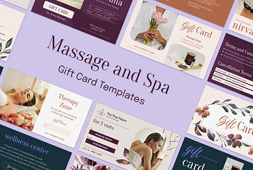 Massage and SPA Gift Card Templates