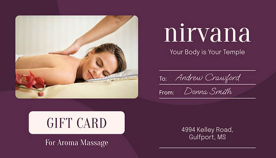 Massage and SPA Gift Card Templates