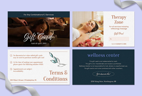 Massage and SPA Gift Card Templates