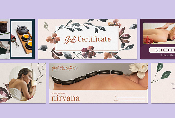Massage and SPA Gift Card Templates