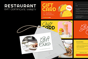 Restaurant Gift Certificate Variety