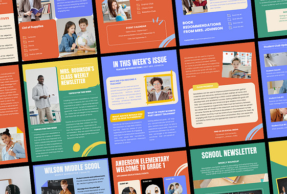 Яркие шаблоны школьной рассылки