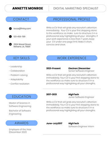 Corporate Resume Templates