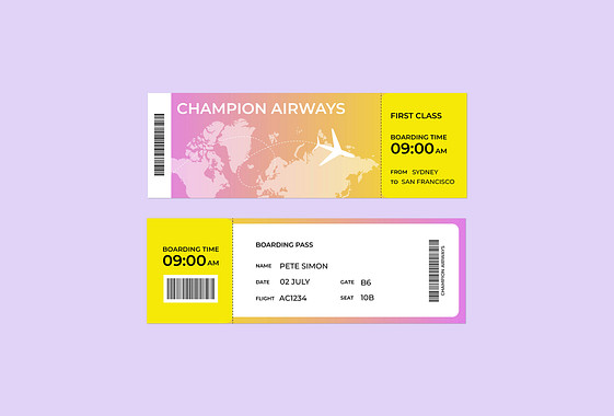 Airplane Ticket Templates