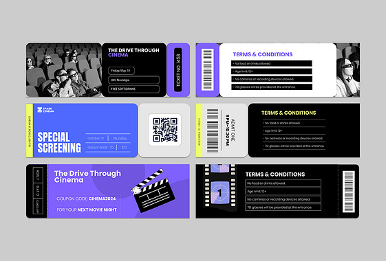 Tickets de cinéma créatifs