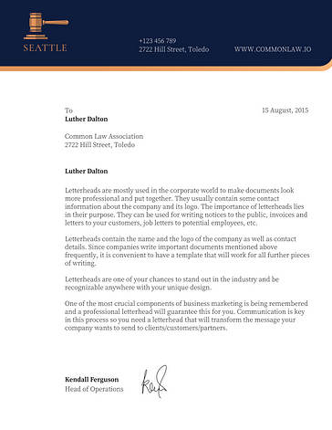 Law Firm Letterhead Template