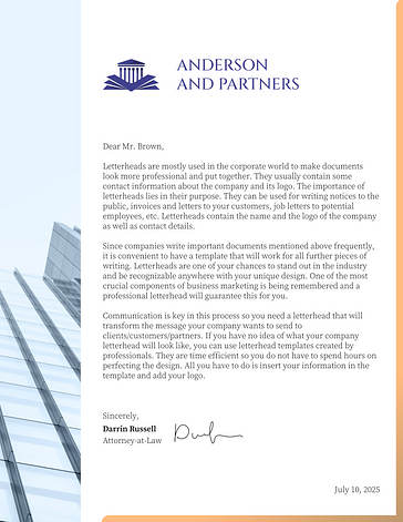Law Firm Letterhead Template