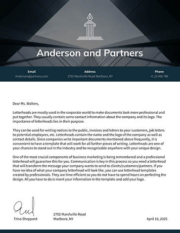 Law Firm Letterhead Template