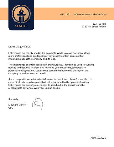 Law Firm Letterhead Template