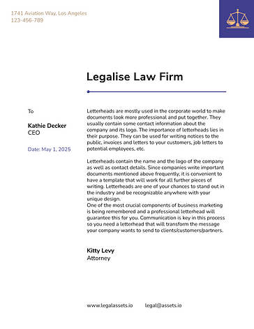 Law Firm Letterhead Template