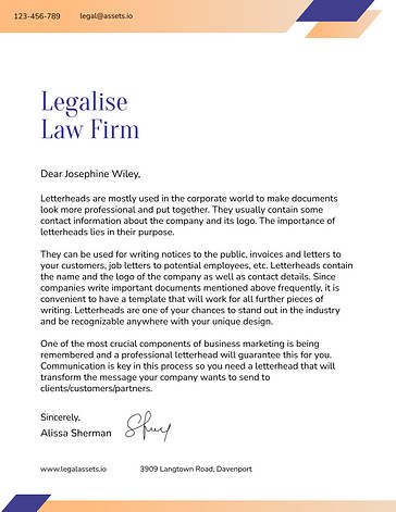 Law Firm Letterhead Template