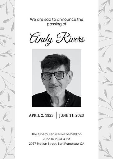 Death Announcements Templates