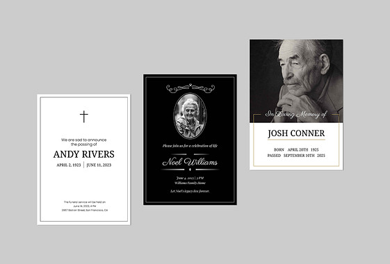Death Announcements Templates