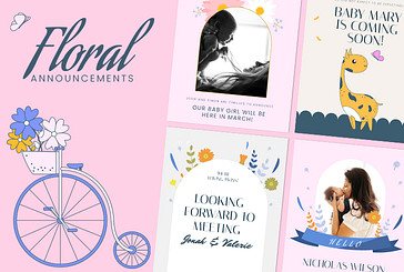 Floral Announcement Templates