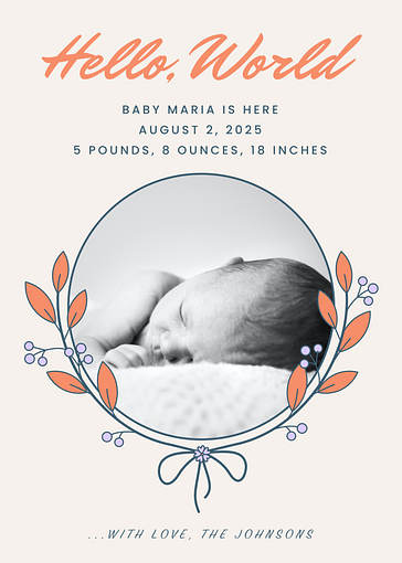 Floral Announcement Templates