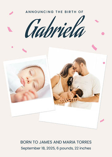 Floral Announcement Templates