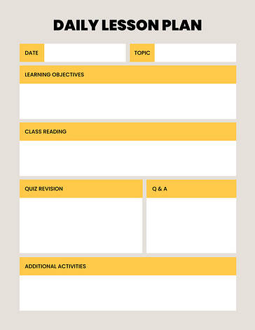 Минималистичные планы уроков для ежедневного использования