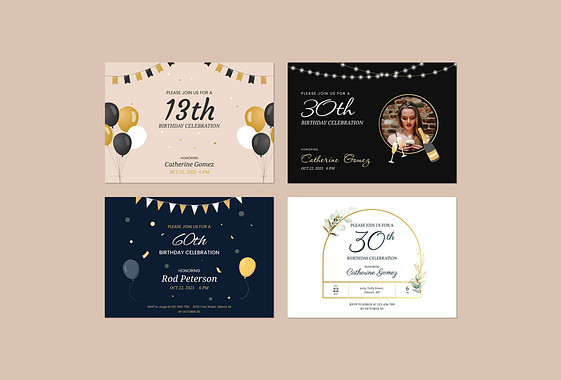 Festive Birthday Invitation Templates