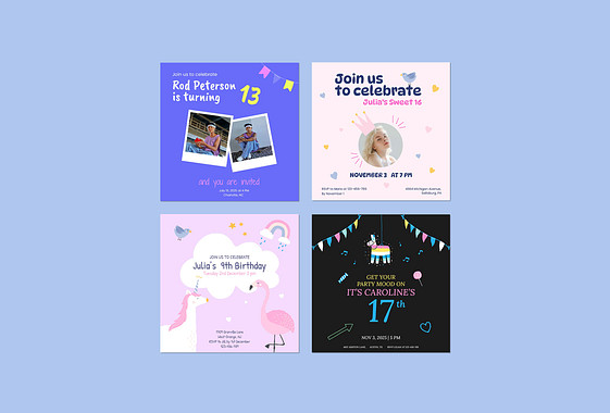 Festive Birthday Invitation Templates