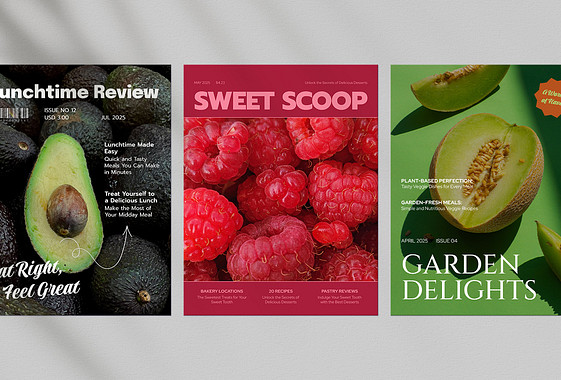 Realistic Food Magazine Covers