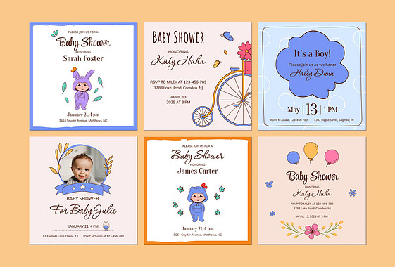 Шаблоны приглашений на бейби-шауэр