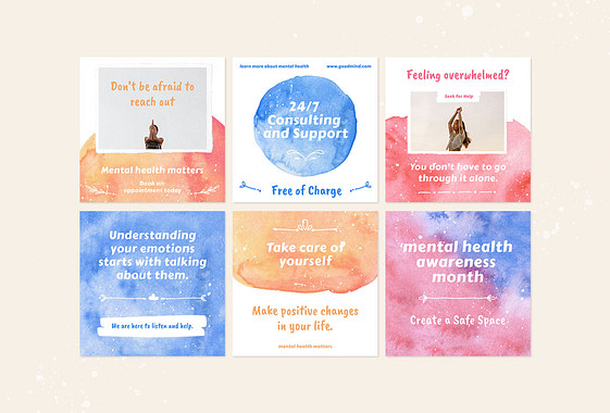 Mental Health Awareness SMM Posts