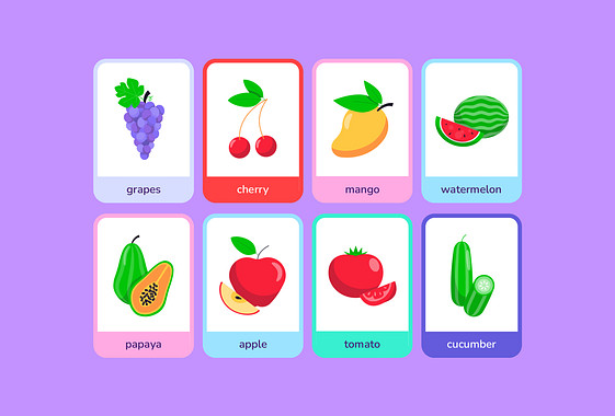 色鮮やかなフラッシュカード用テンプレート