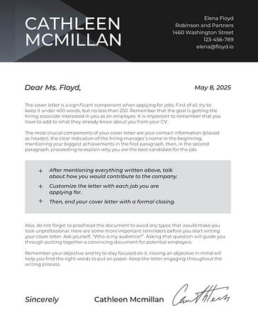 Corporate Cover Letters