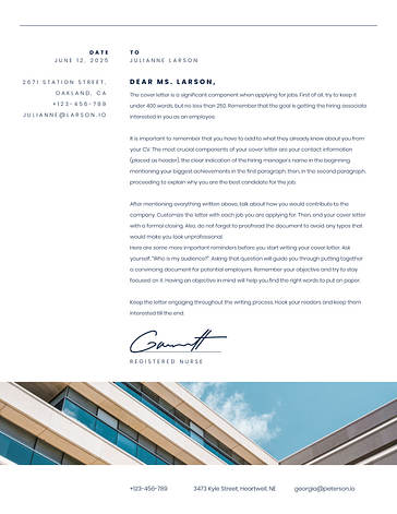 Minimalistic Cover Letters