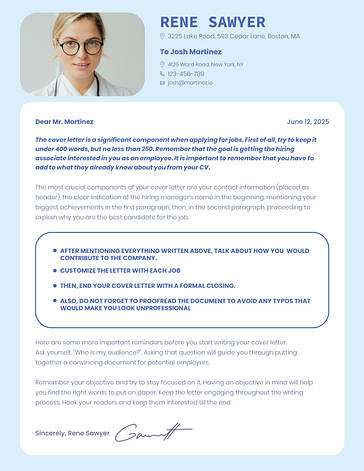 Minimalistic Cover Letters