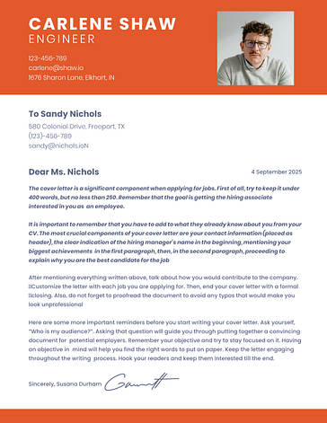 Minimalistic Cover Letters