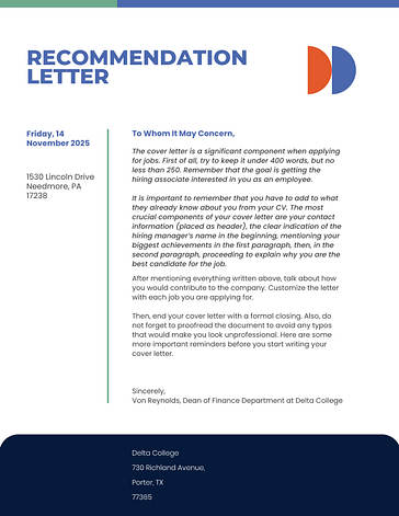 Minimalistic Cover Letters