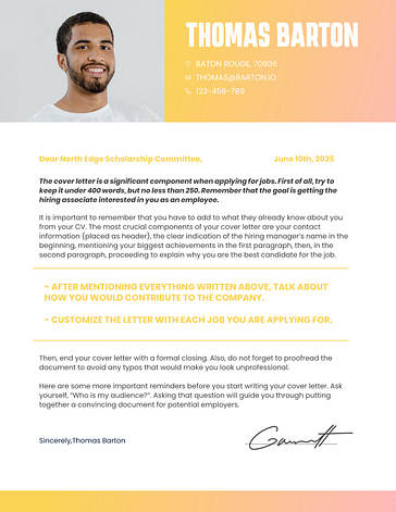 Minimalistic Cover Letters