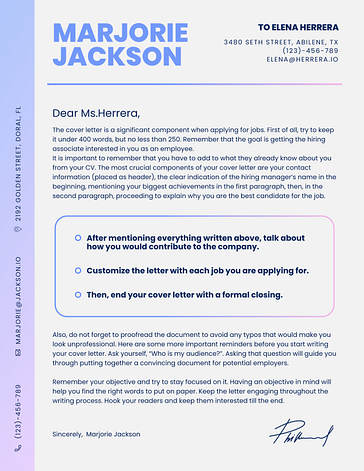 Modern Cover Letters