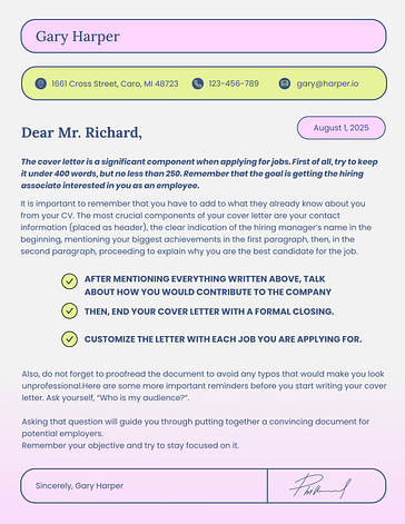 Modern Cover Letters