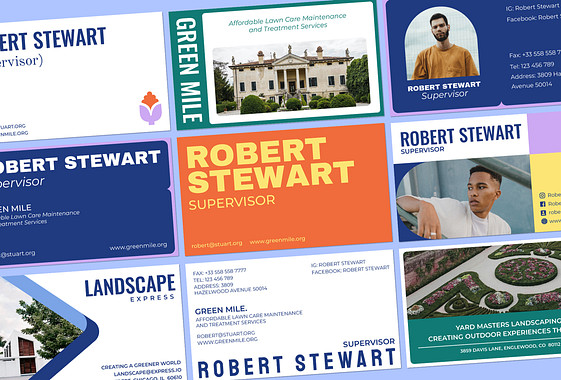 Cartões de Visita de Empresa de Paisagismo
