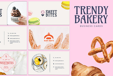 Trendy Bakery Business Cards