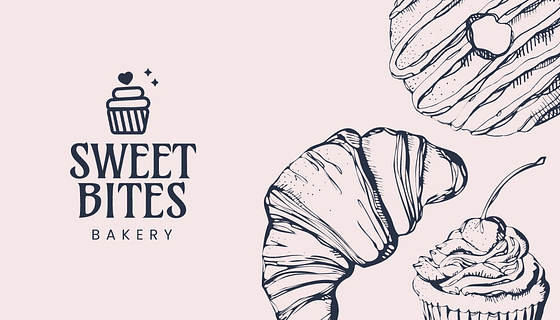 Trendy Bakery Business Cards