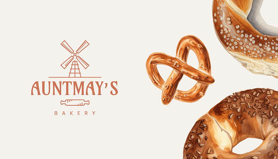 Trendy Bakery Business Cards