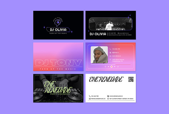 Dynamic DJ Business Cards