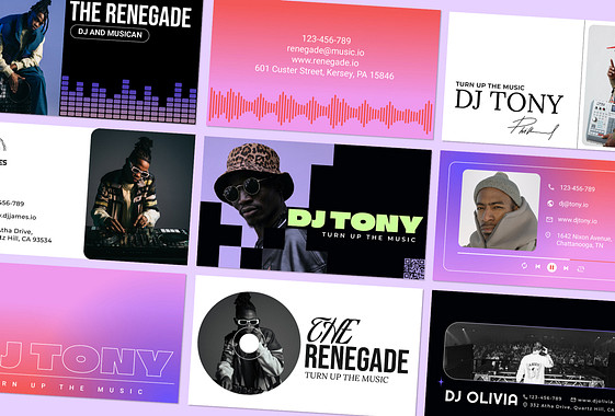 Dynamic DJ Business Cards