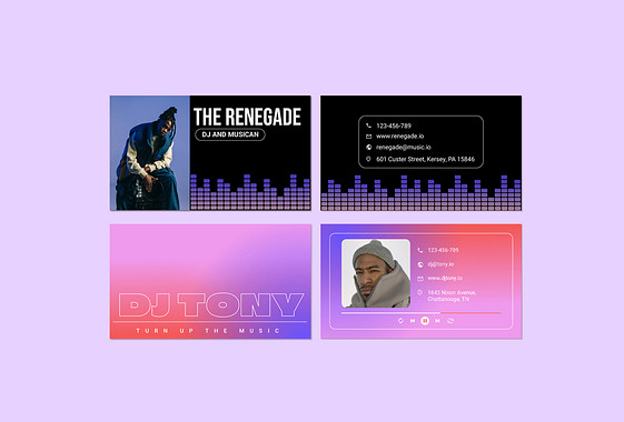 Dynamic DJ Business Cards