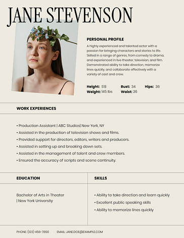 Acting Resume Templates