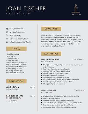 Elegant Lawyer Resume Templates