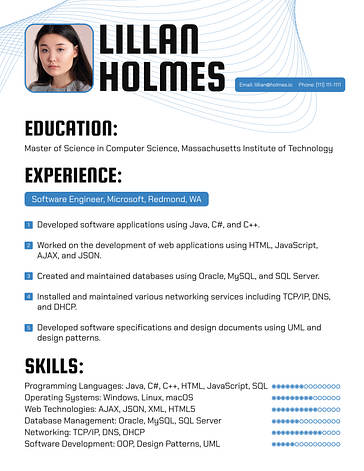 Technologie-Lebenslaufvorlagen