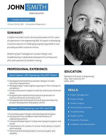 Technologie-Lebenslaufvorlagen