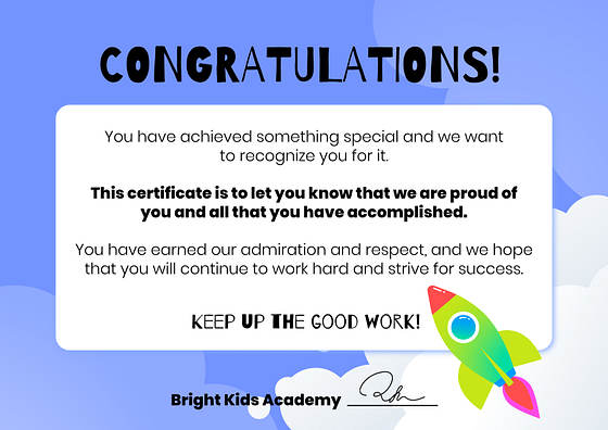 Kids‘ Achievements Certificates