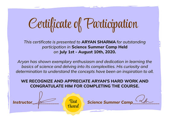 Kids‘ Achievements Certificates