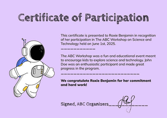 Kids‘ Achievements Certificates