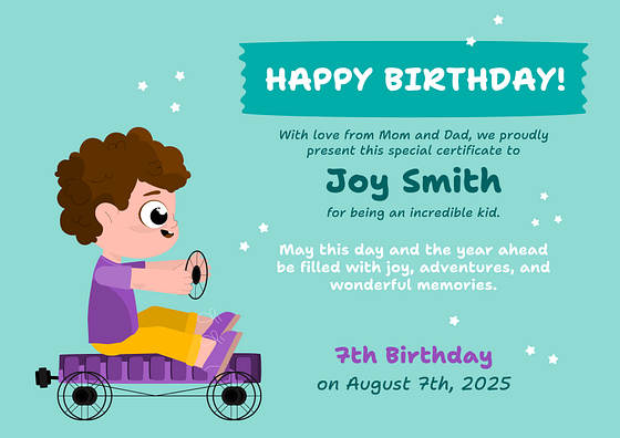 Kids‘ Achievements Certificates